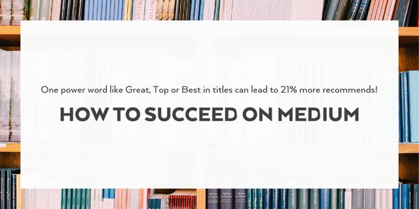 A power word like Great or Top in #Medium titles can lead to 21% more recommends! - buff.ly/21nEJNx