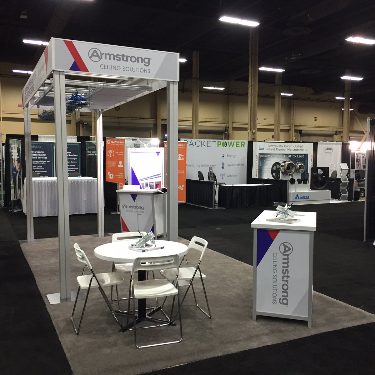 ArmstrongCIS's tweet photo. Putting the final touches on booth 945 @DataCenterWorld LV - stop by &amp; exp. our solution #datacenterworld #ceilings https://t.co/vkjk9FhNoE