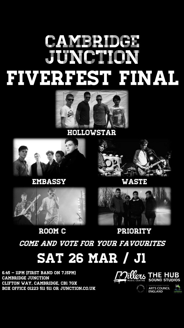 embassytheband's tweet photo. Cambridge Junction- Saturday 26th March, tickets £5 from any band member... https://t.co/cruxfurCGs