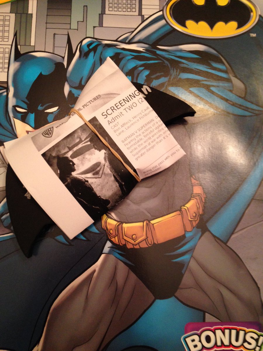 atl_ET's tweet photo. One more thing... 2 Passes to the @BatmanvSuperman 3/22 screening attached to each. #BatmanvSuperman #WhoWillWin https://t.co/vuT9Ab0JXK
