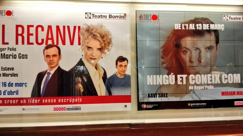 CristinaBrondo_'s tweet photo. @prisamata y #xavisaez me tienen el Marzo ocupado!!! 😊 avui estrena de #elRecanvi al #teatreBorras de @Grup_Balana 🎉 https://t.co/vfjBnhrkT9