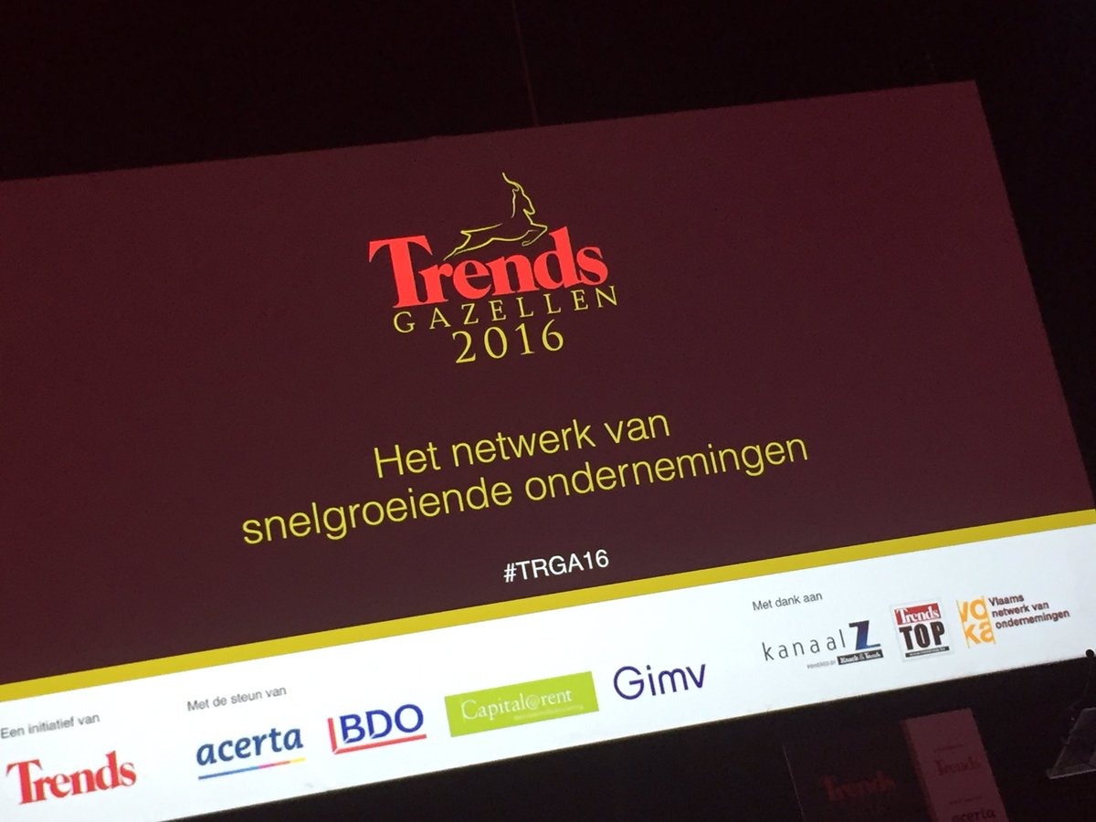 Feest van de snelgroeiers kan beginnen #TRGA16 @trends_be #TrendsGazellen