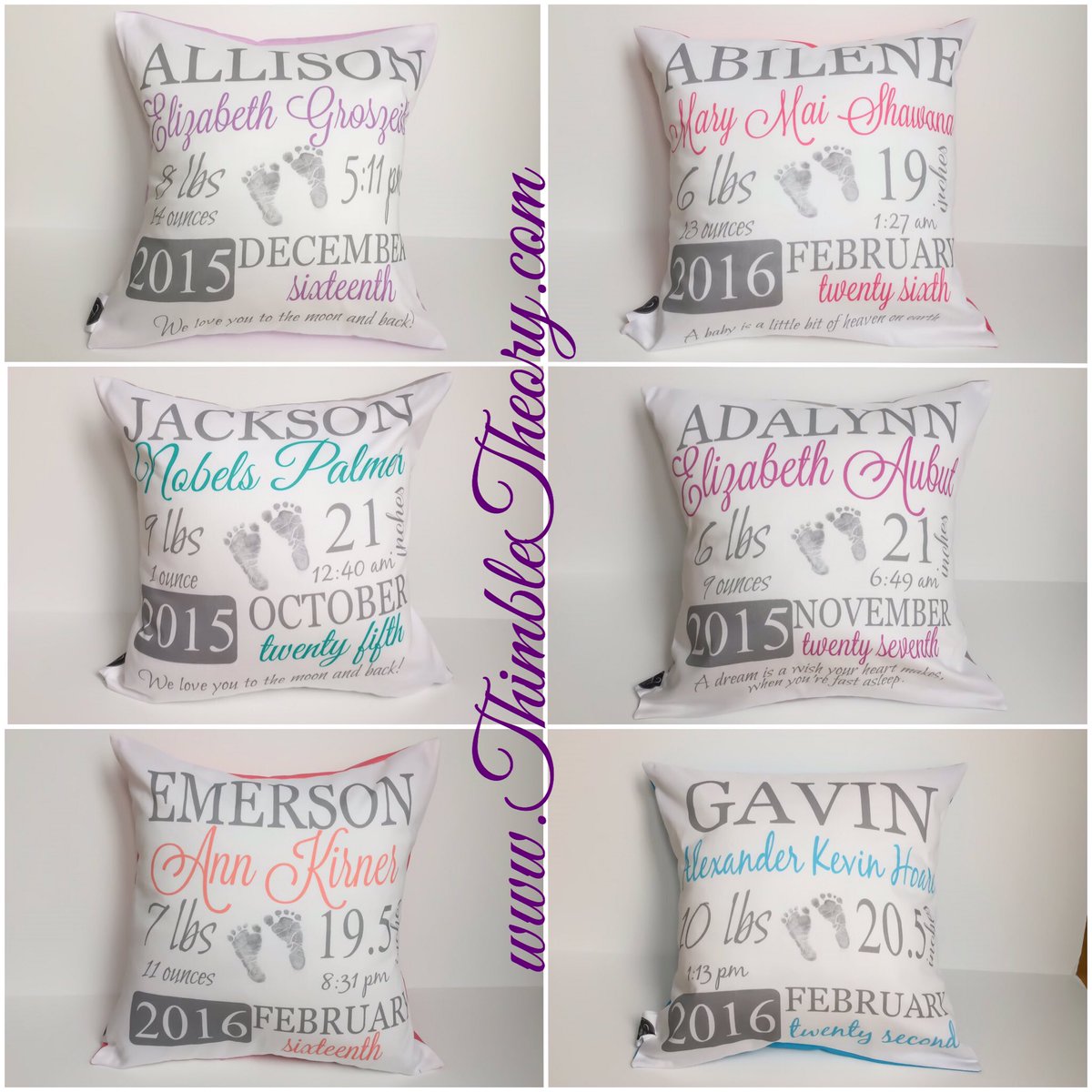 ThimbleTheory's tweet photo. Some of the gorgeous keepsakes I finished today! #thimbletheory #love #baby #infant #hamont #Etsy #birthstatpillow https://t.co/lpC4SXDUO4
