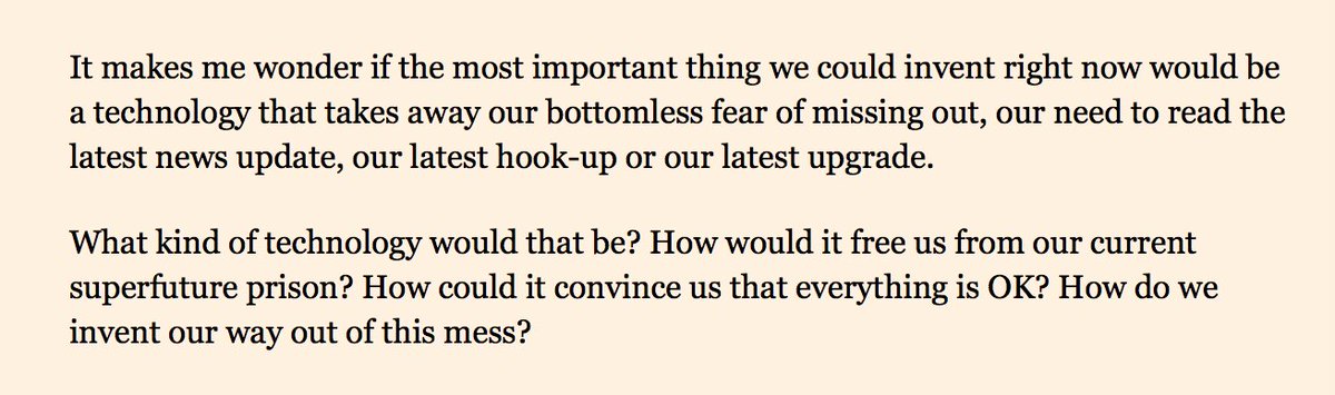 A technology that takes away our bottomless fear of missing out ft.com/cms/s/2/1dbc8e… <a href="/DougCoupland/">.</a>