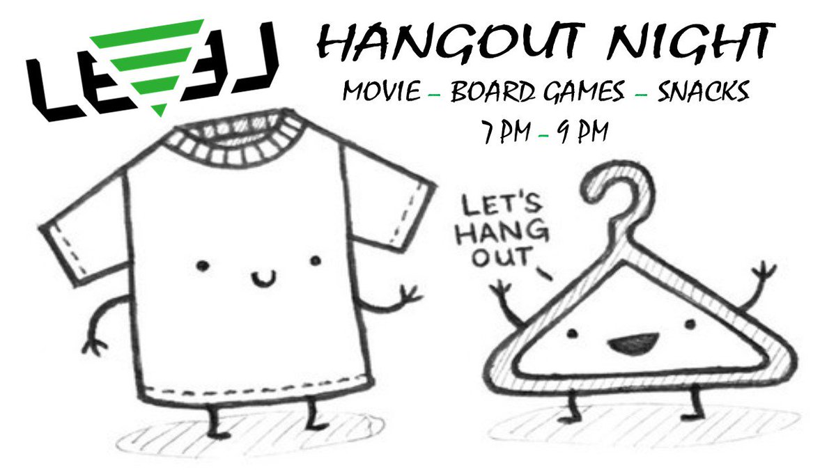 LEVELStuMin's tweet photo. LEVEL Hangout Night Tonight!
Movie - Board Games - Snacks
7 PM - 9 PM!
Don't Spend The Evening Alone!
Hangout w/ Us! https://t.co/pbc8jQSbRe