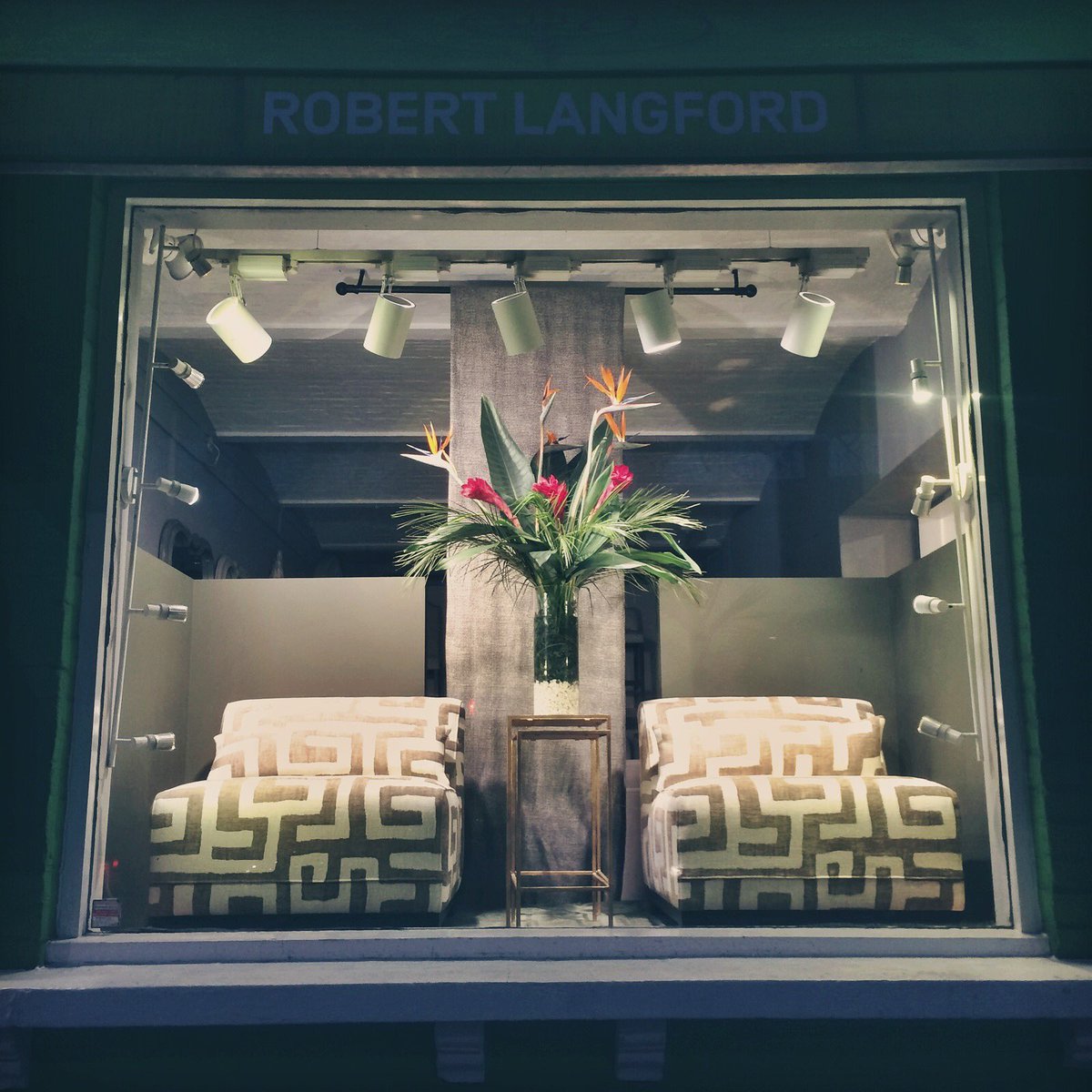 Robert_Langford's tweet photo. Fabulous @ZincTextile fabric on our Windsor Chairs in the latest window display, happy design week https://t.co/YSW2UtbrEo