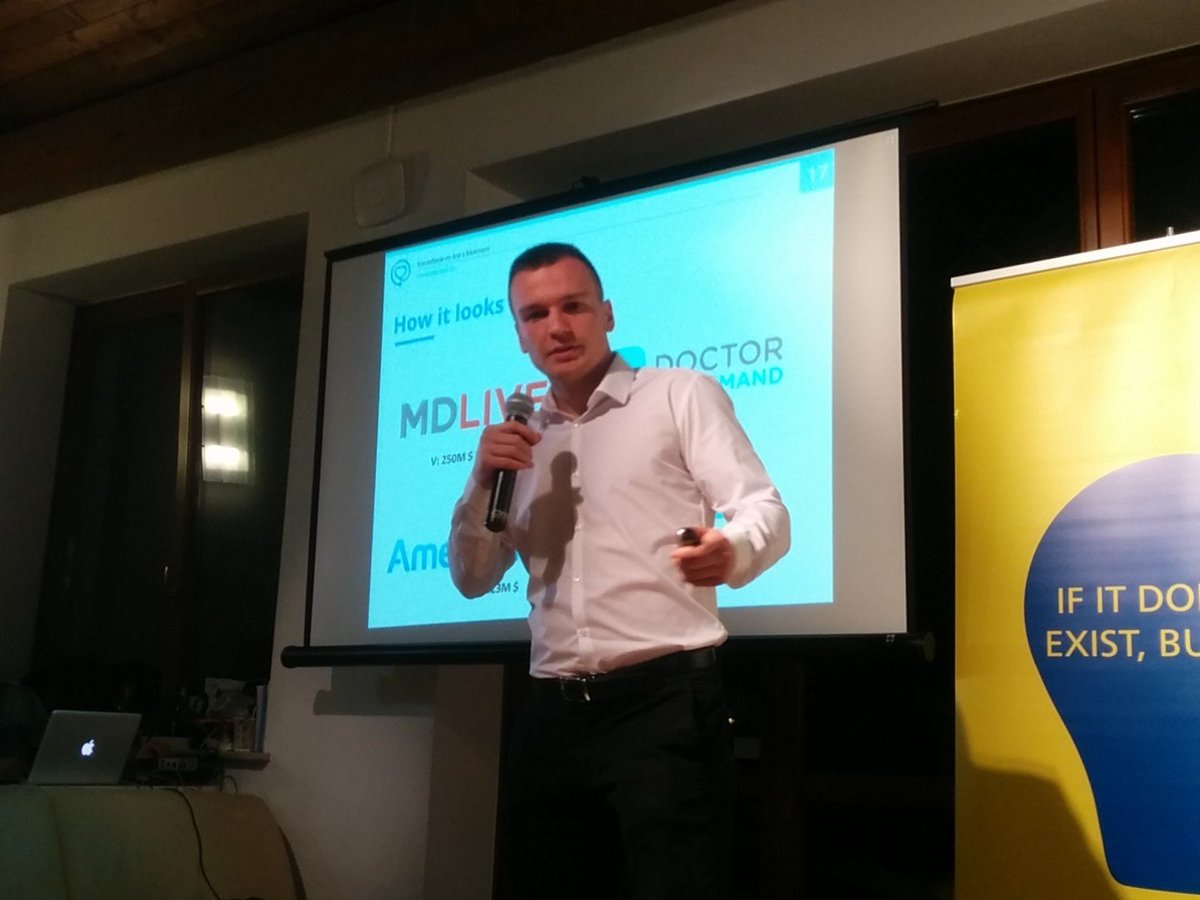 Reaktor_X's tweet photo. Doctor would be like a health coach in the future says Paweł #Telemedi.co #OpenReaktor https://t.co/FLddkgxBq7