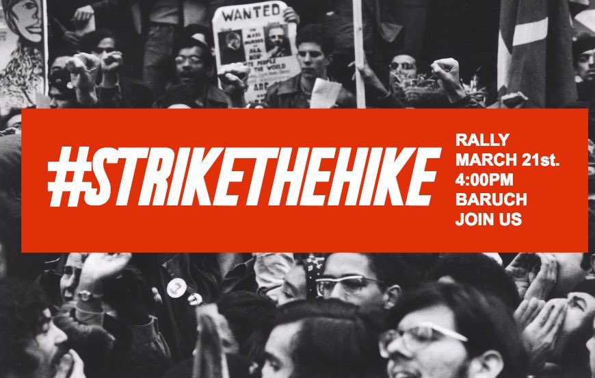 CUNY_collective's tweet photo. Join us as we #STRIKETHEHIKE because education is a right! #defendCUNY #saveCUNY #CUNYrising https://t.co/WJfeLo4eD5