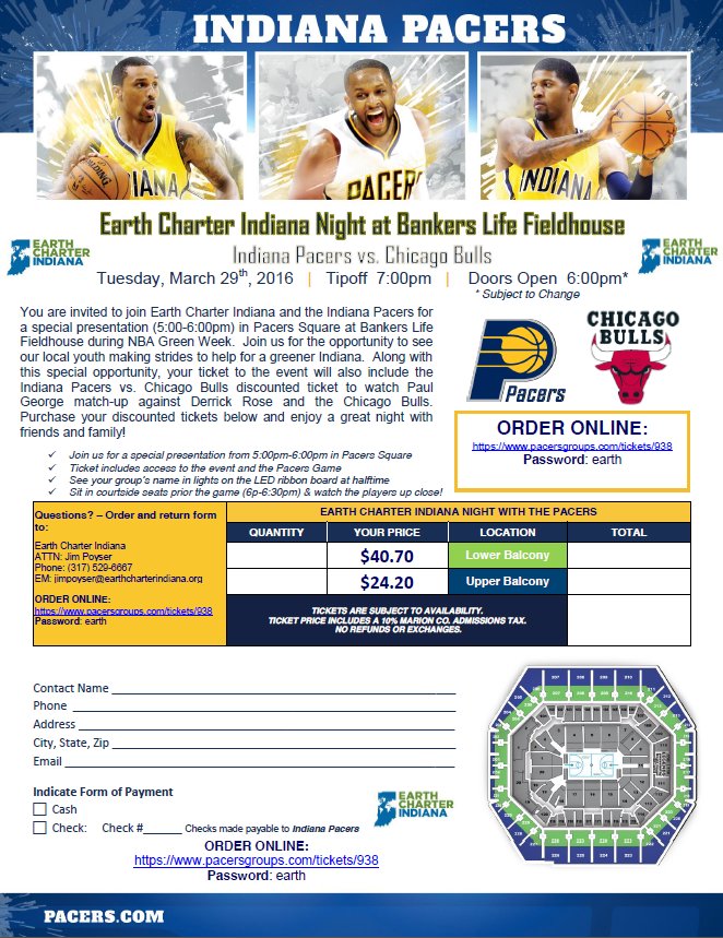 SustainIndy's tweet photo. Want to support both @Pacers and @ECharterIndiana in one night? Check out this awesome event for #NBAGreenWeek! https://t.co/gLNfADfWgd
