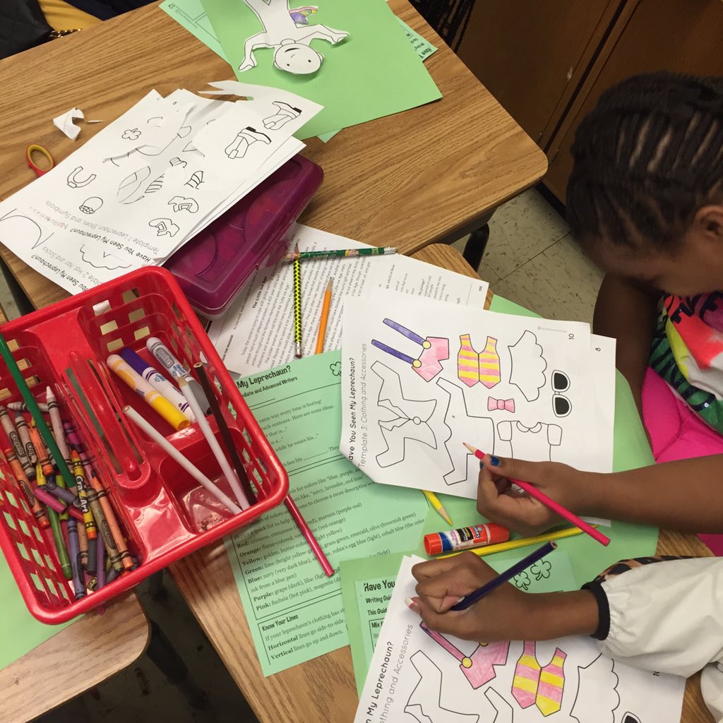 Leprechauns are on the loose in room 7! Working on a creative writing project. <a href="/ColsCitySchools/">Columbus City Schools</a> <a href="/parkmoorpride/">ParkmoorPanthers</a>