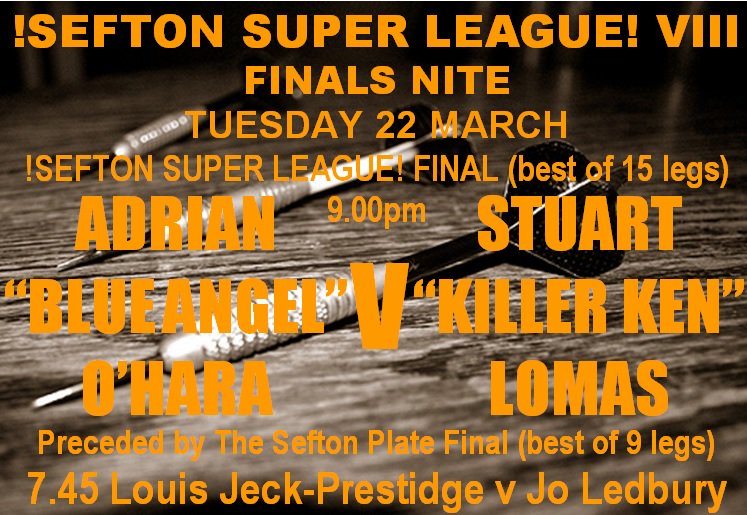 !SSL! #darts Finals Nite next Tuesday 22 March.