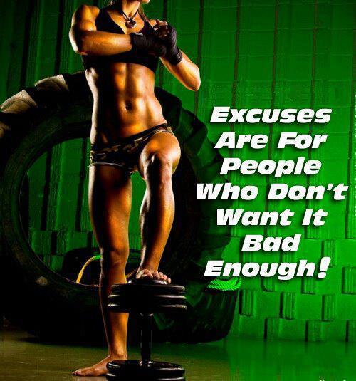 GetFitNLean's tweet photo. #FitFam Excuses are for people that don't want it bad enough! #GetFITnLEAN https://t.co/NqV1iPH7EO