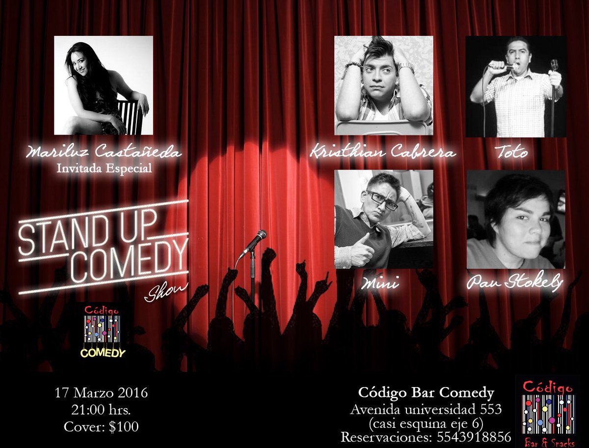 pau_stokely's tweet photo. Uuuuy ya es mañana... Ahí nos vemos #CodigoBar presenta #NochesDeStandUp pura diversión y risas #cover100 #NoMásDigo https://t.co/AG0JqUYBTg