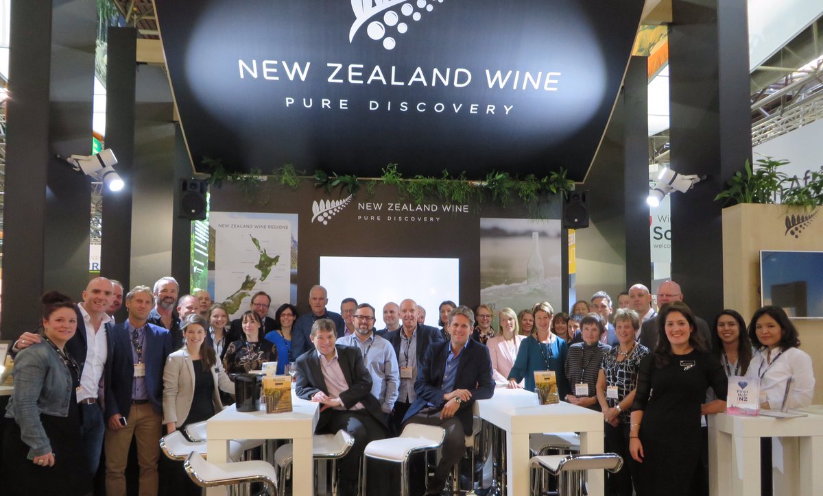 nzwineeurope's tweet photo. A massive shout out from team #nzwine to everyone from all corners who popped by @ #prowein2016 cheers #nzwinelovers https://t.co/FrcmZo1weE