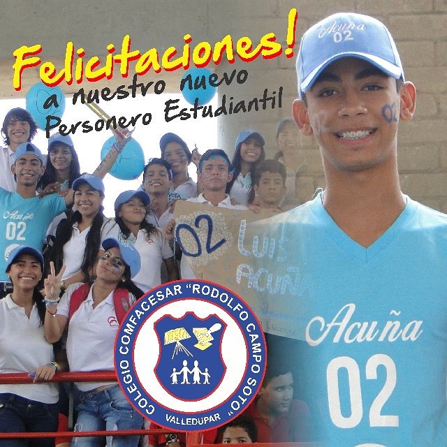 ColComfacesar's tweet photo. Felicitamos a el ganador y así mismo Invitamos a nuestros candidatos a que unan fuerzas https://t.co/i12kN6H5hY