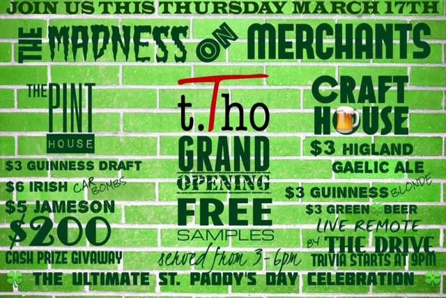 EnergizedMonkey's tweet photo. #PintHouse hosting #MadnessOnMerchants #StPatricksDay โ #IrishMonkeys #GreenBeer & Free Samples! @EagleBrews_Buzz https://t.co/6v7PgfUEa5