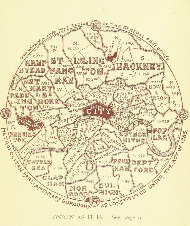 Metropolitan Parliamentary Boroughs of London in 1885 #TheMuseumFacts