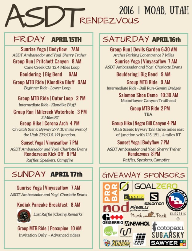 17 meetups | 3 days | one location. @AndShesDopeToo's Moab Rendezvous! Get early bird tix: bit.ly/1Rn6D6I