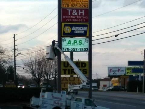 Our sign is up! Now you can see us when you drive down Jimmy Carter Blvd. #APSAtlanta #Atlanta #Norcross #autorepair