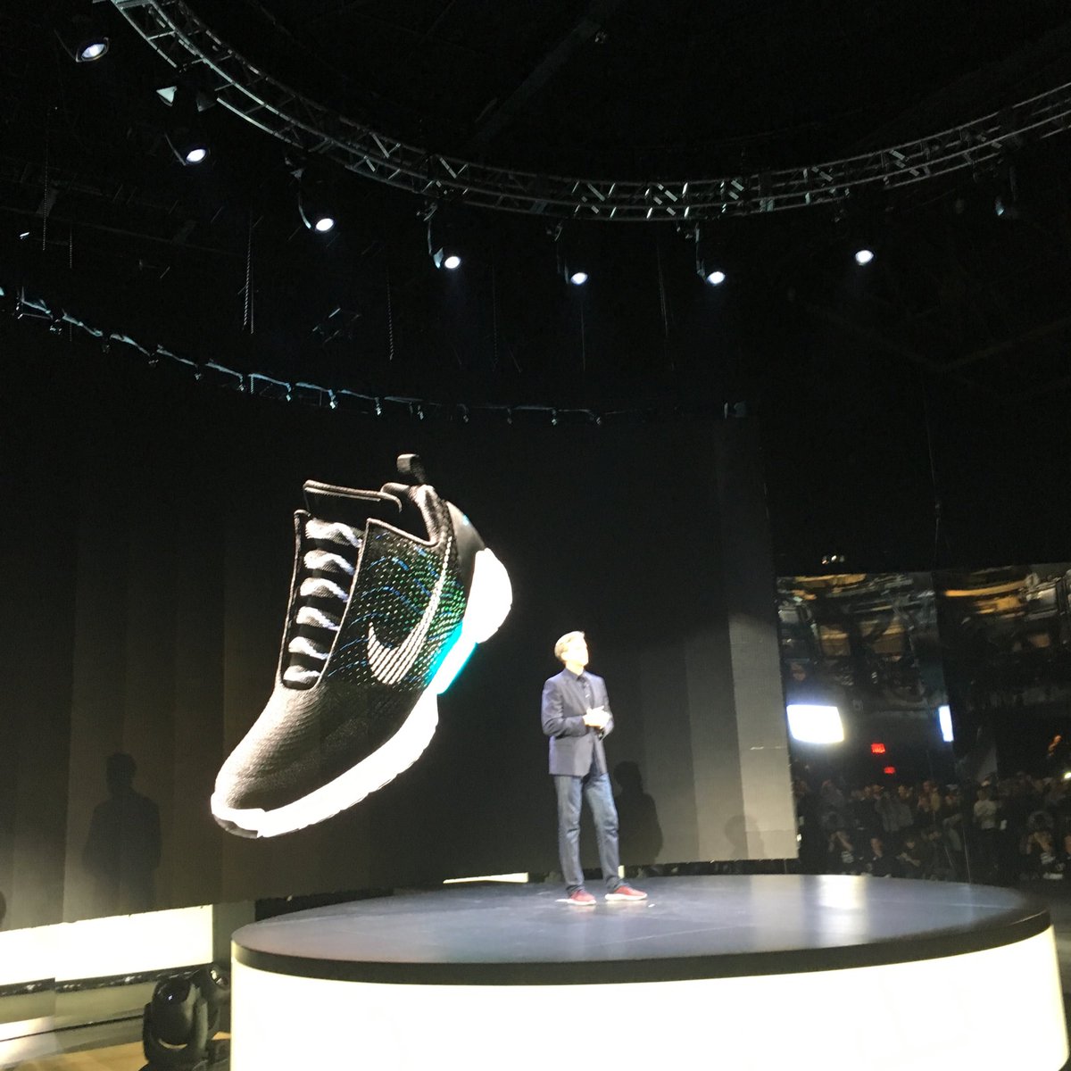 The future of laces? Nike launching electronic custom fit lacing system later this year. #Nike2016
