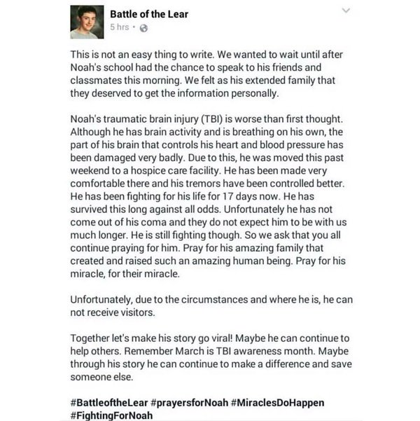 twins_n_wins's tweet photo. Please pray for Noah's family and friends, and share his story in honor of TBI awareness month! #BattleOfTheLear https://t.co/dpI4mv5E20