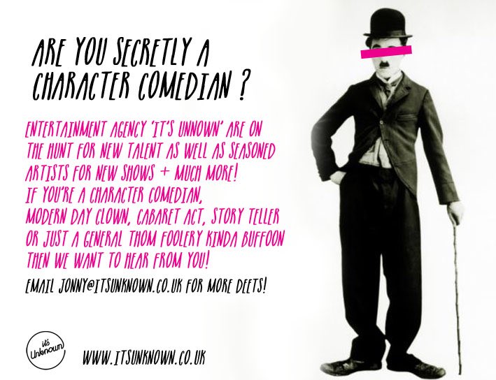 JonnyUnknown's tweet photo. On the hunt for more character comics, clowns, cabaret acts! Get in touch jonny@itsunknown.co.uk https://t.co/HxlKo0FwGX