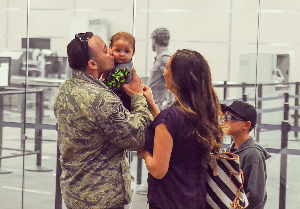 Reuniting with the ones you love. Thank you Airmen for your service!