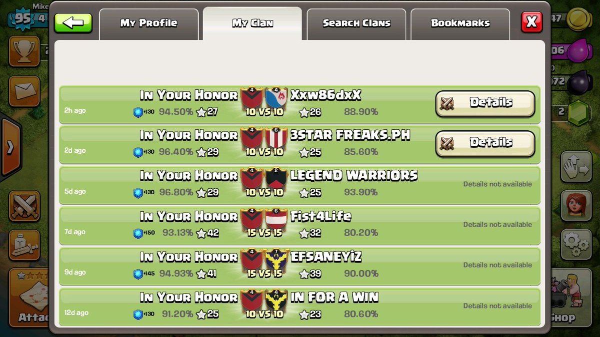 COCInYourHonor's tweet photo. Another war win! 6 in a row, and 81 in total. #ClashOfClans #InYourHonor https://t.co/uYLP3q9SU7
