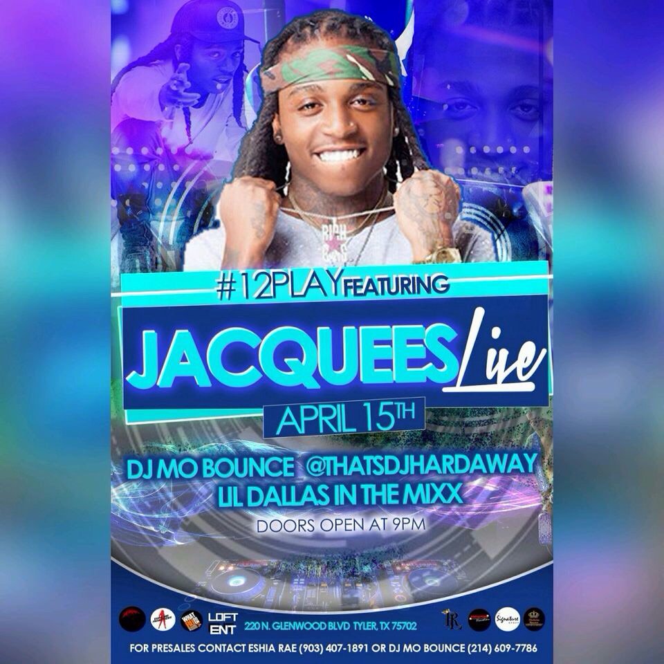 Jess_WeDoThis's tweet photo. April 15 @Jacquees will be LIVE at 220 Lounge in Tyler #12Play 

Contact @Eshia_Rae or @djmobounce for presales https://t.co/IngK3B4CE6