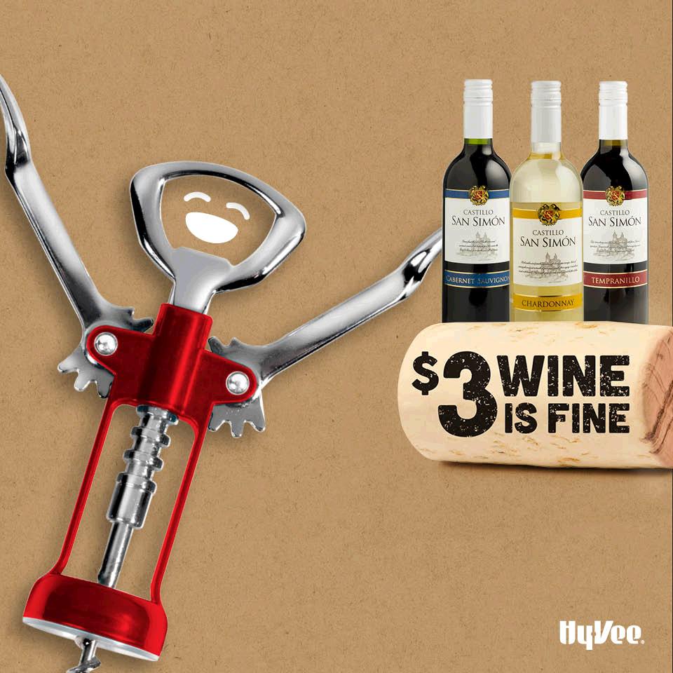 $3 wine at Hy-Vee. Yay!