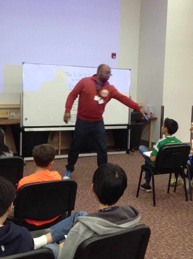bboyer's tweet photo. #kwamealexander #sasvisitingauthors #6thhumanities #bookinaday https://t.co/tdFZWwuJl9