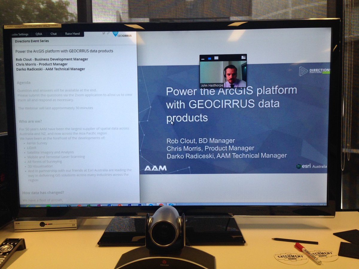 AAMGroup's tweet photo. HAPPENING RIGHT NOW: "Power the ArcGIS Platform with #GEOCIRRUS Data
Products" webinar @AAMGroup @esriaustralia https://t.co/X5Rq95ee4I