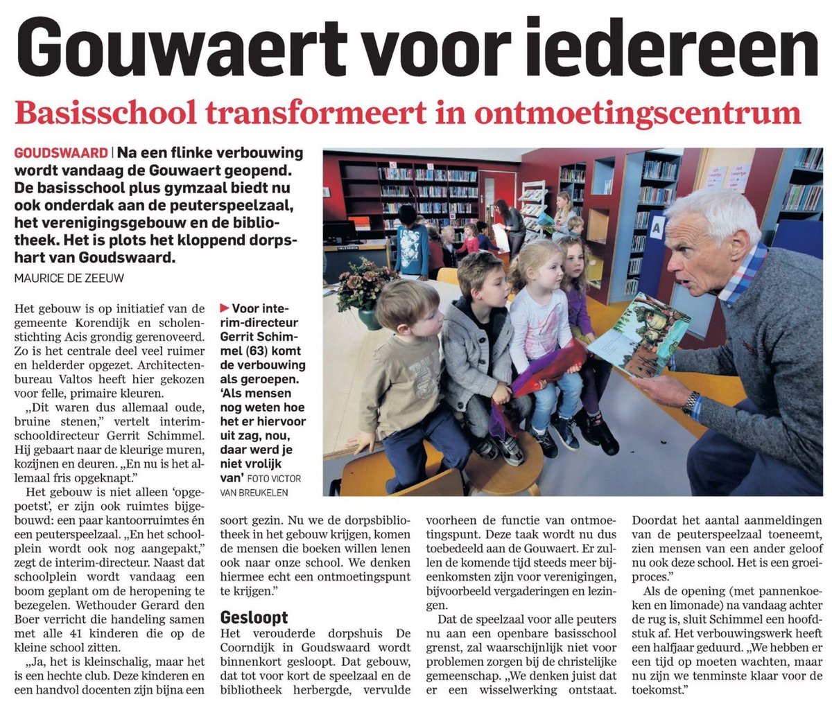 In <a href="/RDHoekscheWaard/">RDHoekscheWaard</a> een mooi artikel over <a href="/degouwaert/">De Gouwaert</a> in Goudswaard. Vanmiddag om 16.00 uur is de officiële opening!