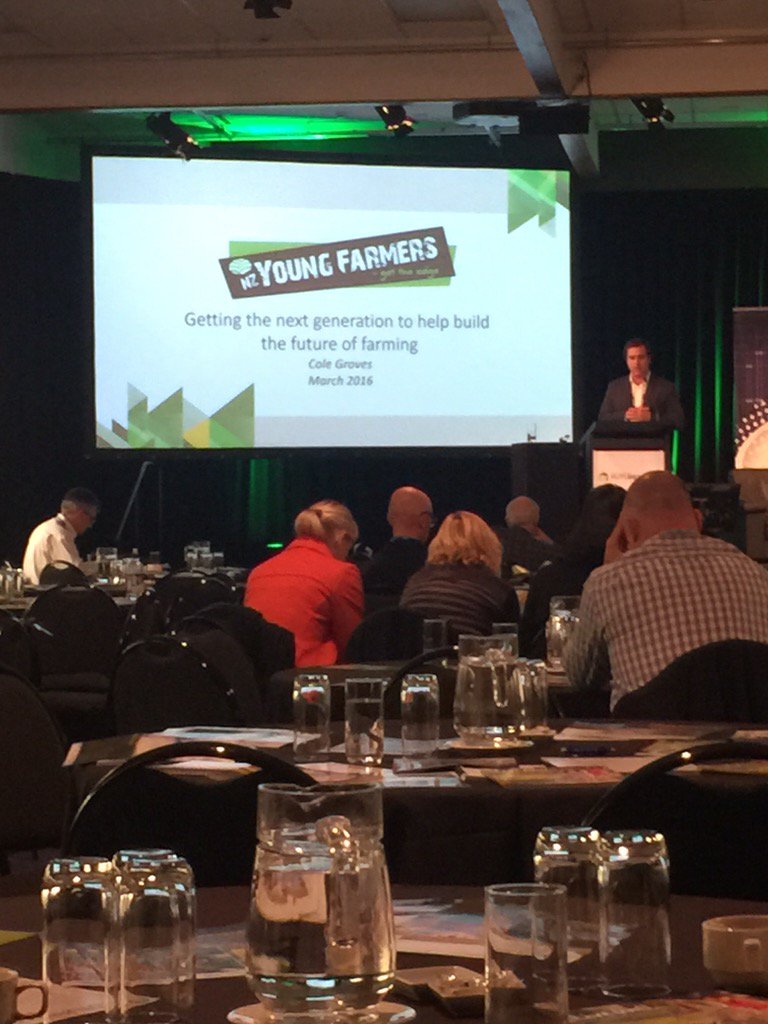 AlastairNeville's tweet photo. @GrovesCole on how we get the next generation on board. #futurefarms16 @nzyoungfarmers @Conferenz https://t.co/BJqO2I2b21