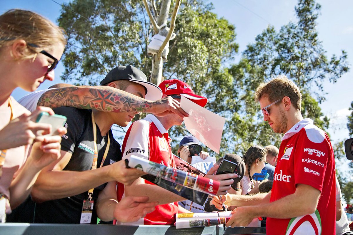 f1debrief's tweet photo. Ain't no fun if the homies can't get none! #IVettel #AusGP #F1 https://t.co/8xmu5NeSfz