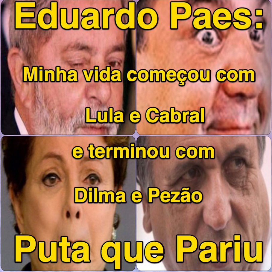 rjsbahia's tweet photo. Início e Término da Vida de Eduardo Paes [vídeo 01:47] ➤ https://t.co/f7zfe6dYHC ②⓪①⑥ ⓪③ ①⑦ #ILoveLula https://t.co/cFK4veq9nc
