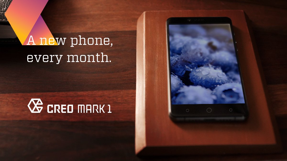 CREOspeak's tweet image. The phone that stays new, always. 
Presenting CREO Mark 1 #ANewPhoneEveryMonth youtube.com/watch?v=Dtorq_…
