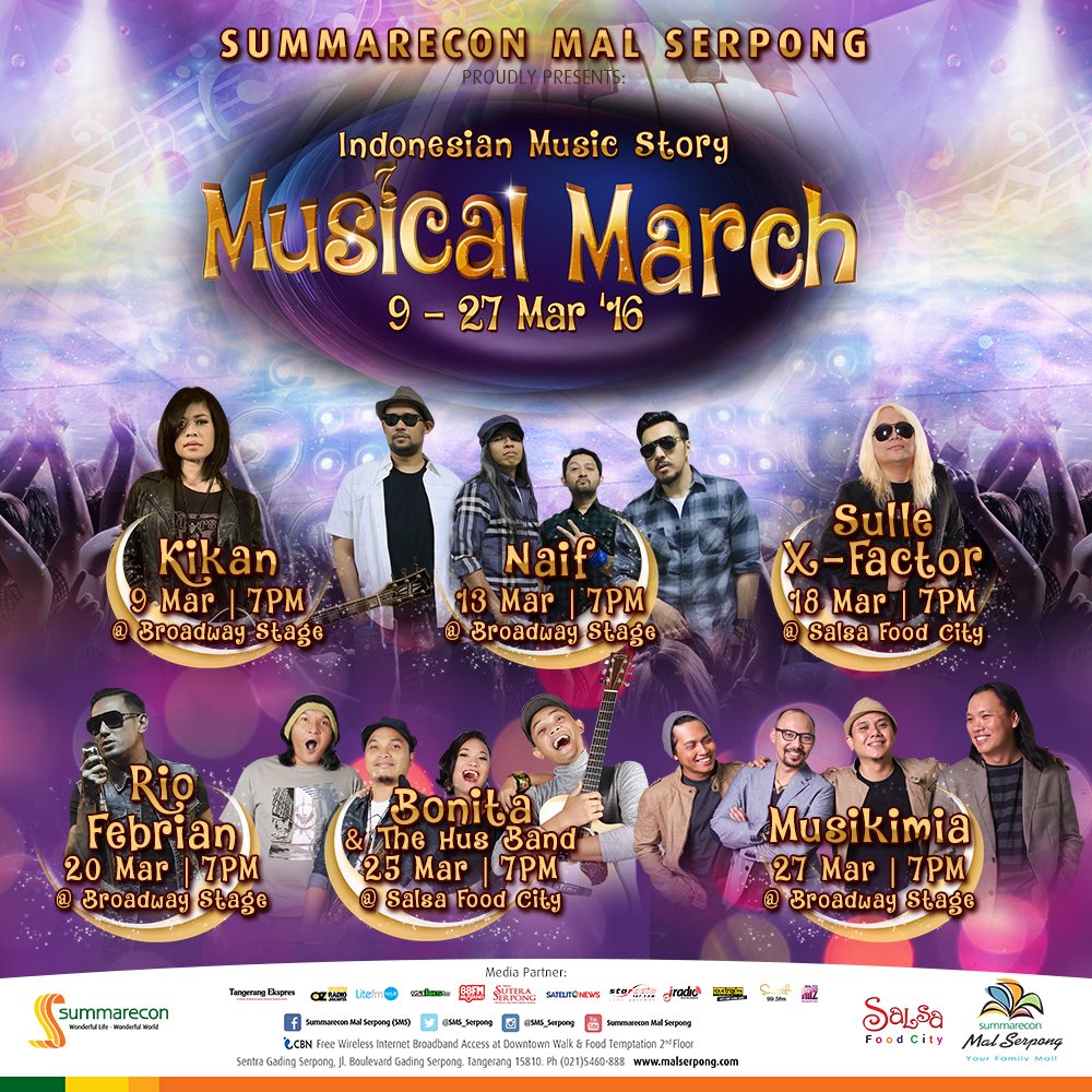 Summarecon Mal Serpong presents Indonesian Music Story 'Musical March' | <a href="/riofebrian25/">Rio Febrian</a> 20 Mar 2016 | 7PM