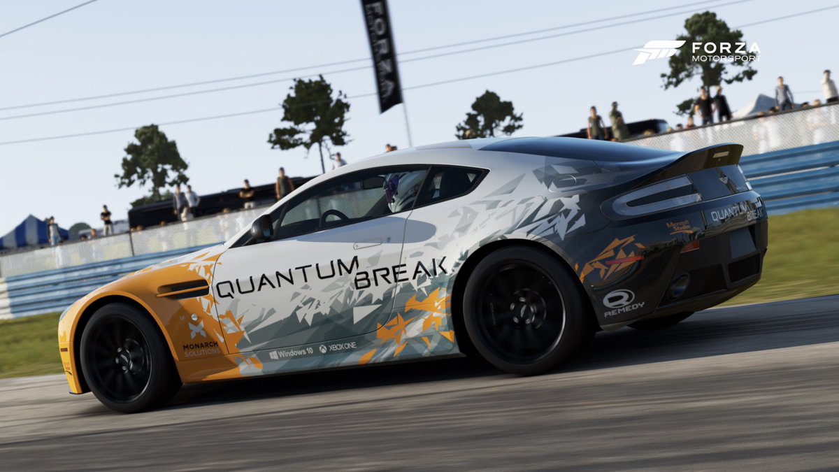 ForzaLiveryGuy's tweet photo. Shared my 1st @QuantumBreak design in @ForzaMotorsport - Aston Martin V12 Vantage S @remedygames @Xbox #QuantumBreak https://t.co/FeUEllnzqw