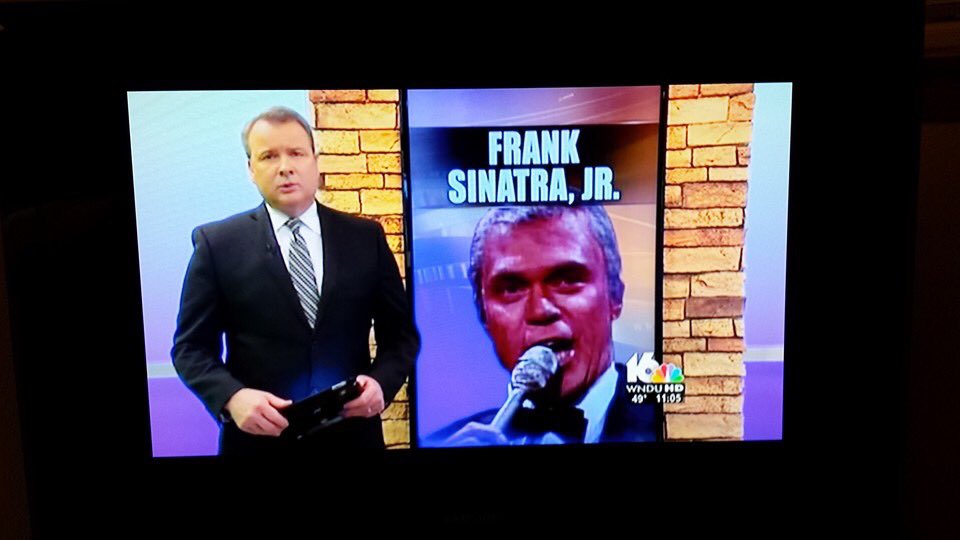 Karaszewski's tweet photo. Indiana TV ran a pic of Joe Piscopo on the news tonight to announce the death of Frank Sinatra Jr.  I shit you not. https://t.co/DizIWr28Sd
