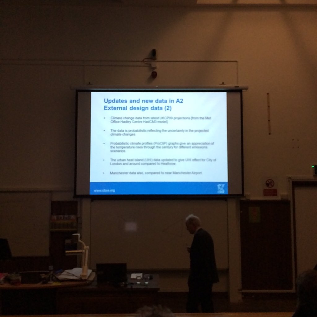 SustainLtd's tweet photo. Adaptation in action - new @CIBSE #guideA uses #climatechange models to give 60year view for HEVAC - good thinking! https://t.co/D0QMwo9do8
