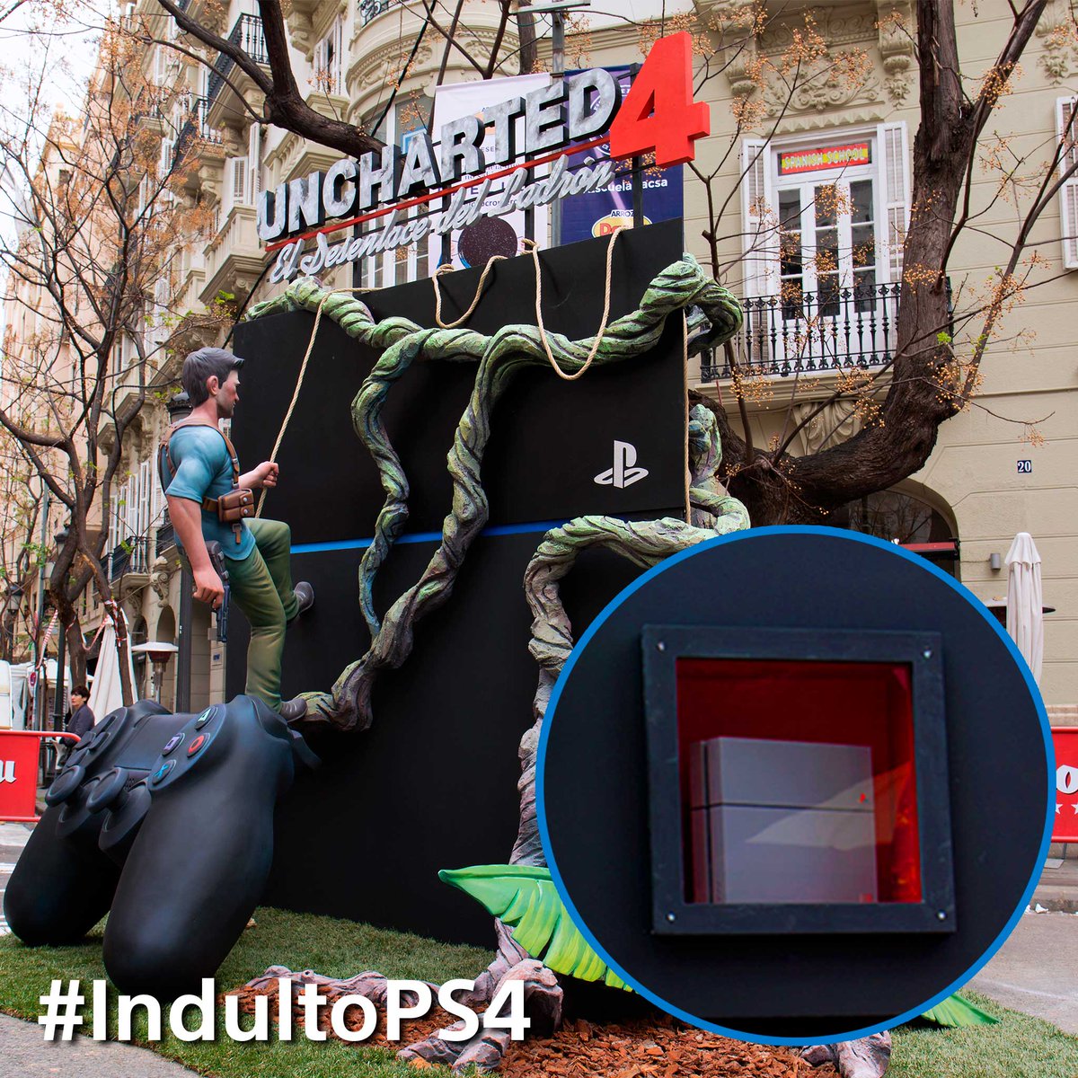 PlayStationES's tweet photo. ¡Mañana a las 13h ayúdanos a ser TT y a salvar esta #PS4 del fuego de las #Fallas2016! Info: https://t.co/gu9wEzPPH7 https://t.co/6NFBGT5Y6x