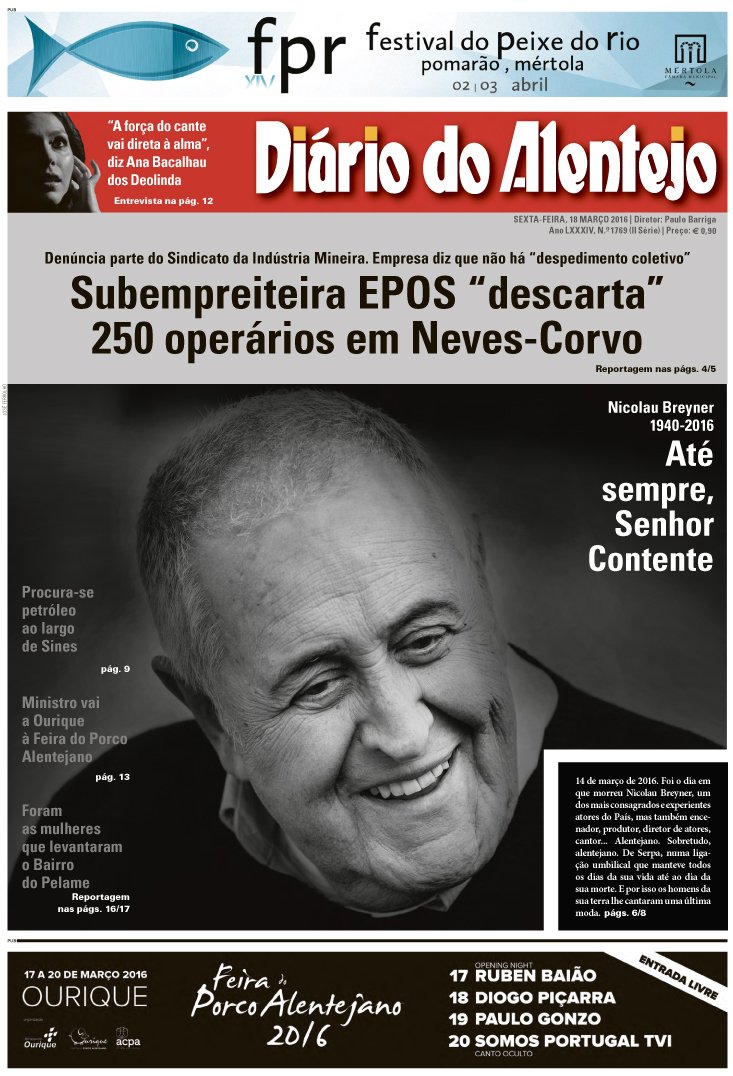 diarioalentejo's tweet photo. Edição nº 1769 https://t.co/k3a9ECIENd #alentejo #portugal #noticias #Nicolau #Breyner https://t.co/6bxQurXk5k