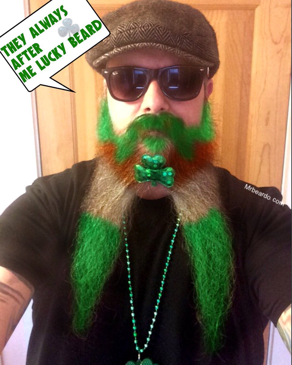 danablatchford's tweet photo. Happy #StPaddysDay #StPatricksDay #mrbeardo #irish #irishbeard #greenbeard #green #luck #lucky #clover #mrbeardo.com https://t.co/yZMN30iShC