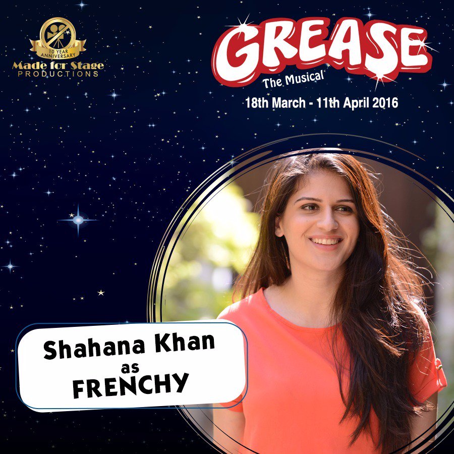 Jiyaabbas's tweet photo. Shahana Khan as "FRENCHY" from the cast of #GreasePK #Theatre #StagePlay #MadeForStage #Cast https://t.co/t1uwHk8Nno