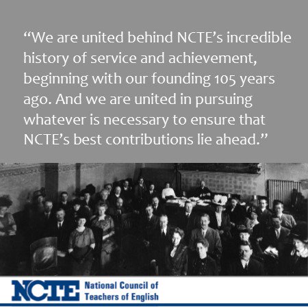 105 years and <a href="/ncte/">National Council of Teachers of English (NCTE)</a> going forward into the future ow.ly/ZzTmI