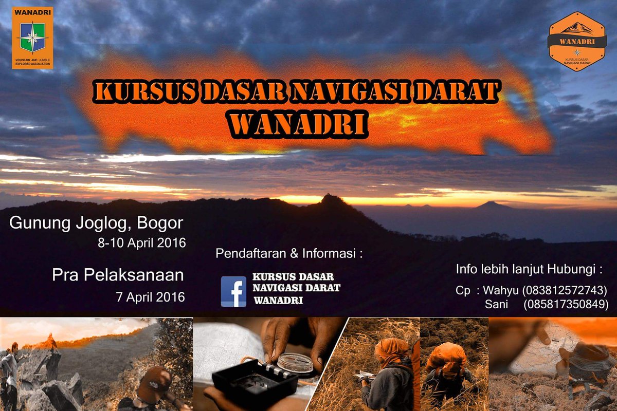 wanadri_media's tweet photo. Kursus Dasar Navigasi Darat WANADRI
8-10 April 2016
#navigasi #wanadri https://t.co/sm7sqLYezU