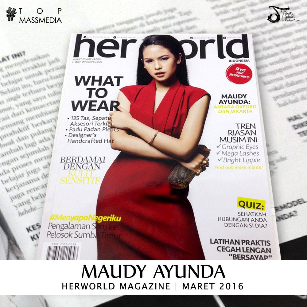 TrinityOptimaP's tweet photo. #TOPINFO @maudyayunda cover @herworldID edisi Maret 2016. Grab yours! https://t.co/iSJCJIoL7h