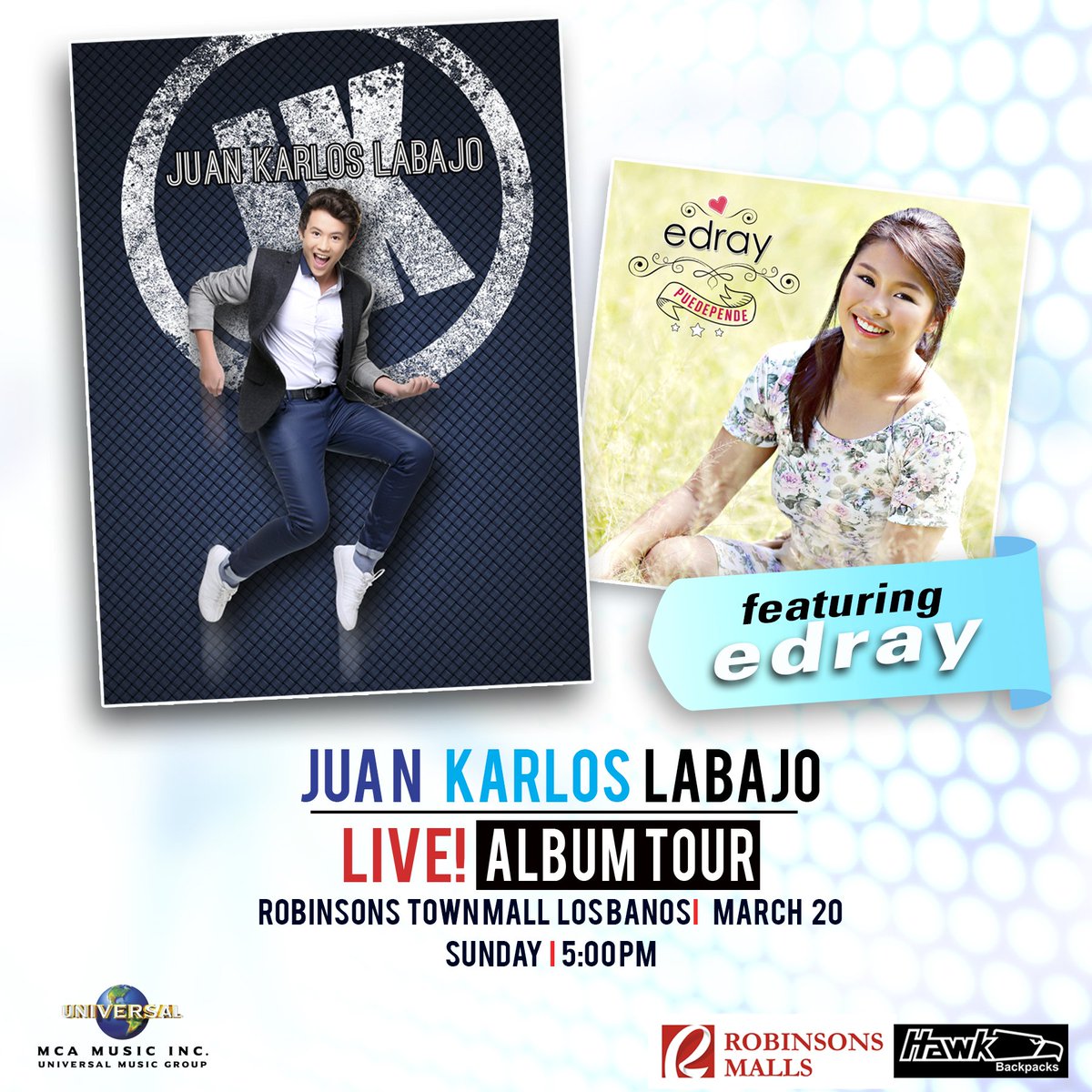 UMG_PH's tweet photo. Sa mga #JKUFC at #EDRAYnatics diyan sa Los Banos! JK will be at Robinsons Townmall Los Banos with Edray! https://t.co/BBkdDcq927