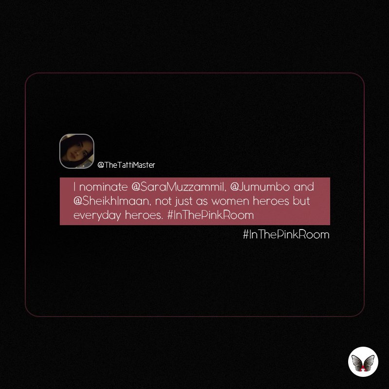 MonroStudio's tweet photo. Thank you @TheTattiMaster for 
participating #InThePinkRoom and 
nominating @SaraMuzzammil https://t.co/RcjBu80Oe2